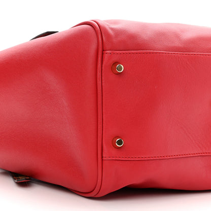 Burberry Calfskin Haymarket Check Small Canterbury Tote Red 8 of 9