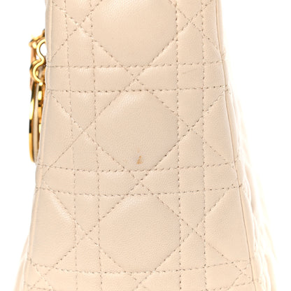 Christian Dior Lambskin Cannage Medium Lady Dior Light Beige 13 of 13