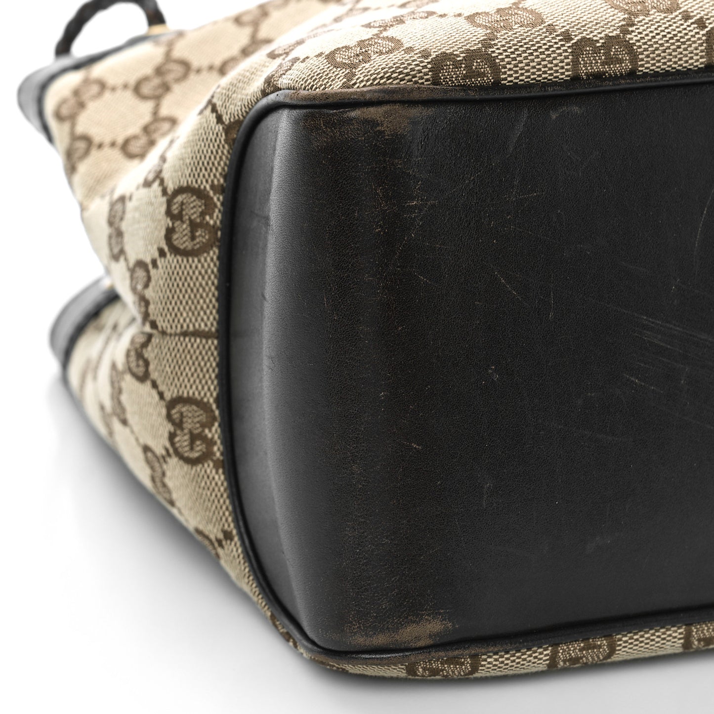 Monogram Woven Handle Tote Brown