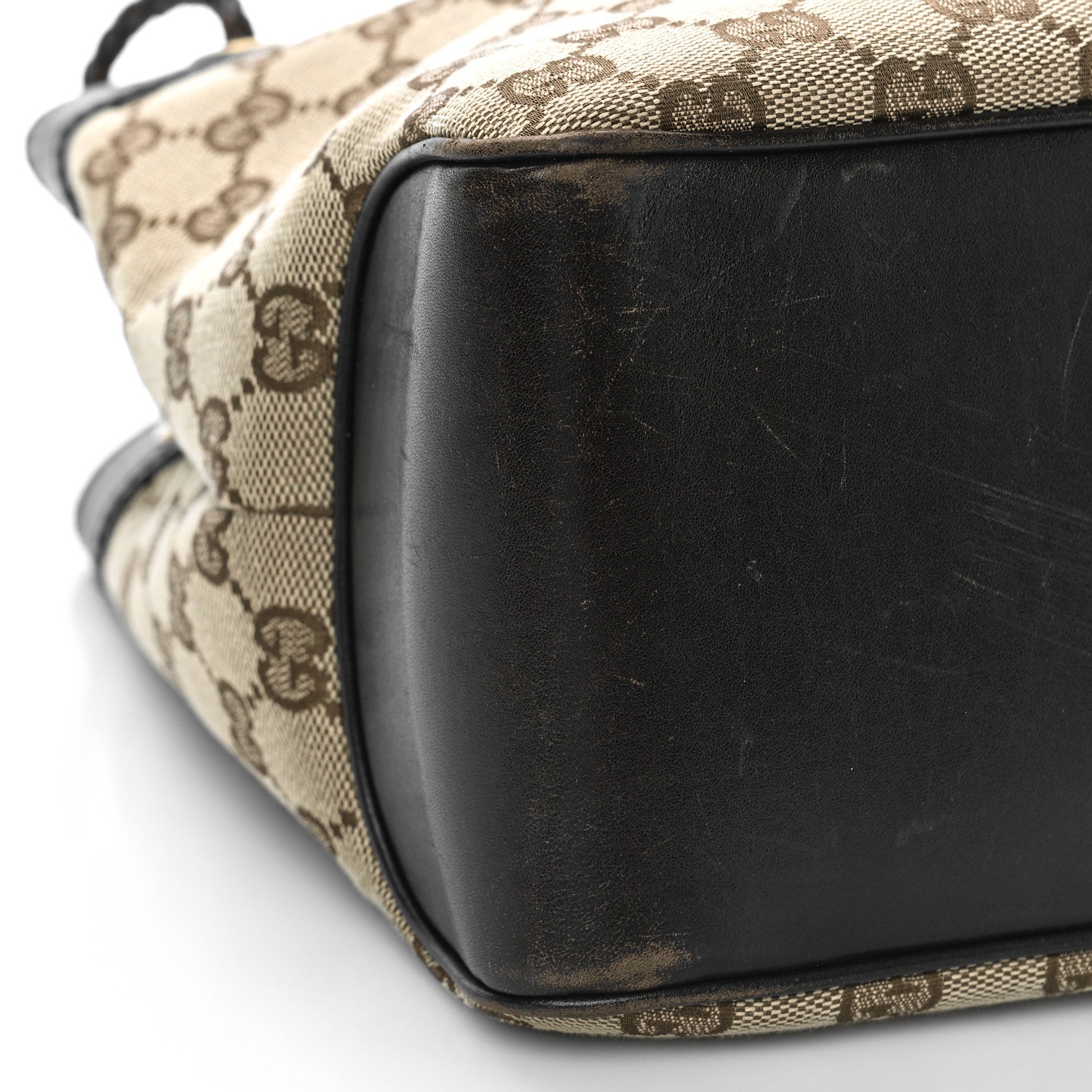 Gucci Monogram Woven Handle Tote Brown 8 of 10