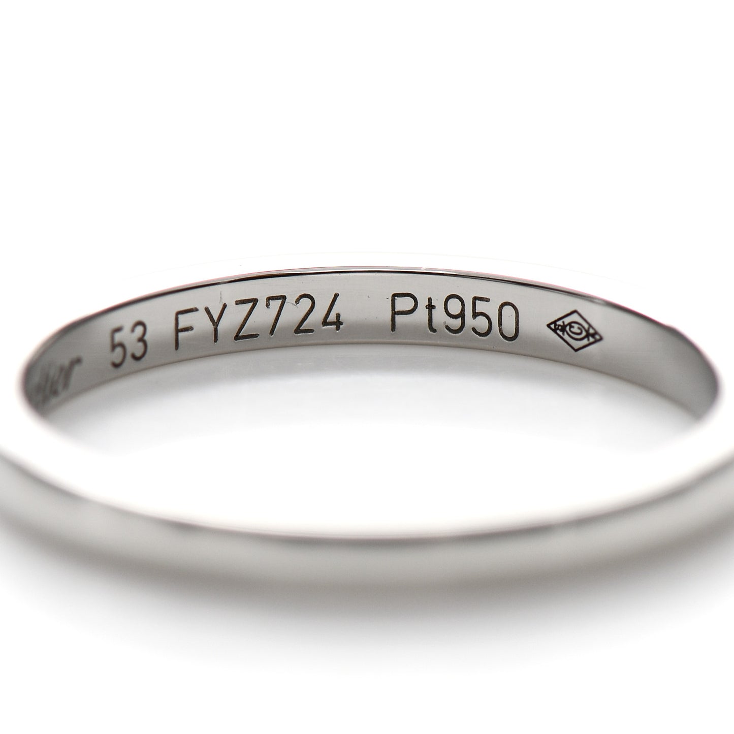 Platinum 2mm Ballerine Wedding Band Ring 53 6.5