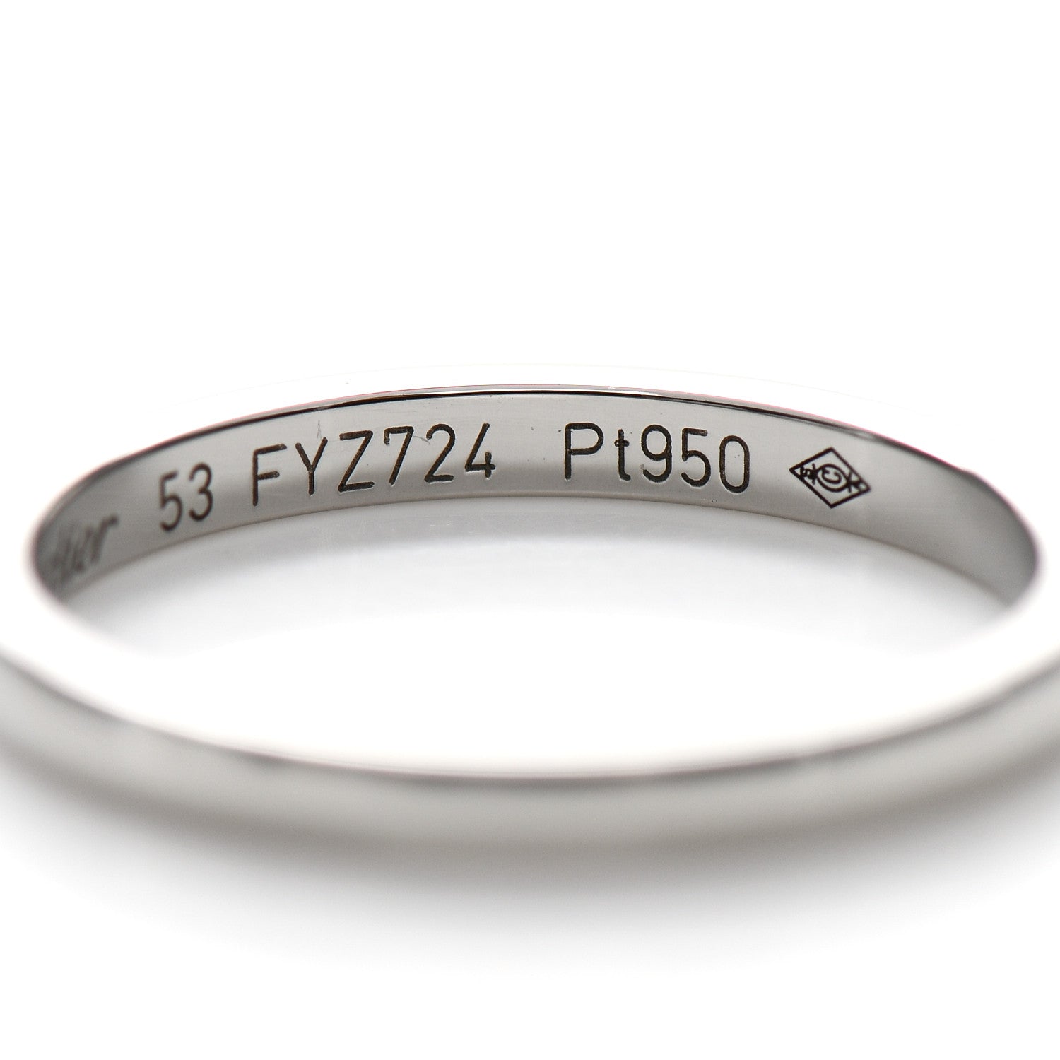 Cartier Platinum 2mm Ballerine Wedding Band Ring 53 6.5 5 of 5