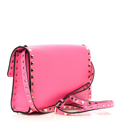 Valentino Garavani Pebbled Calfskin Medium Rockstud Flip Lock Crossbody Bag Feminine Pink 2 of 12