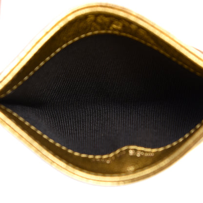 Chanel Metallic Calfskin Crocodile Embossed Cocodile Card Holder Gold 5 of 9