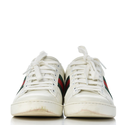 Gucci Calfskin Ayers Bee Embroidered Womens Ace Sneakers 35 White Green 2 of 19