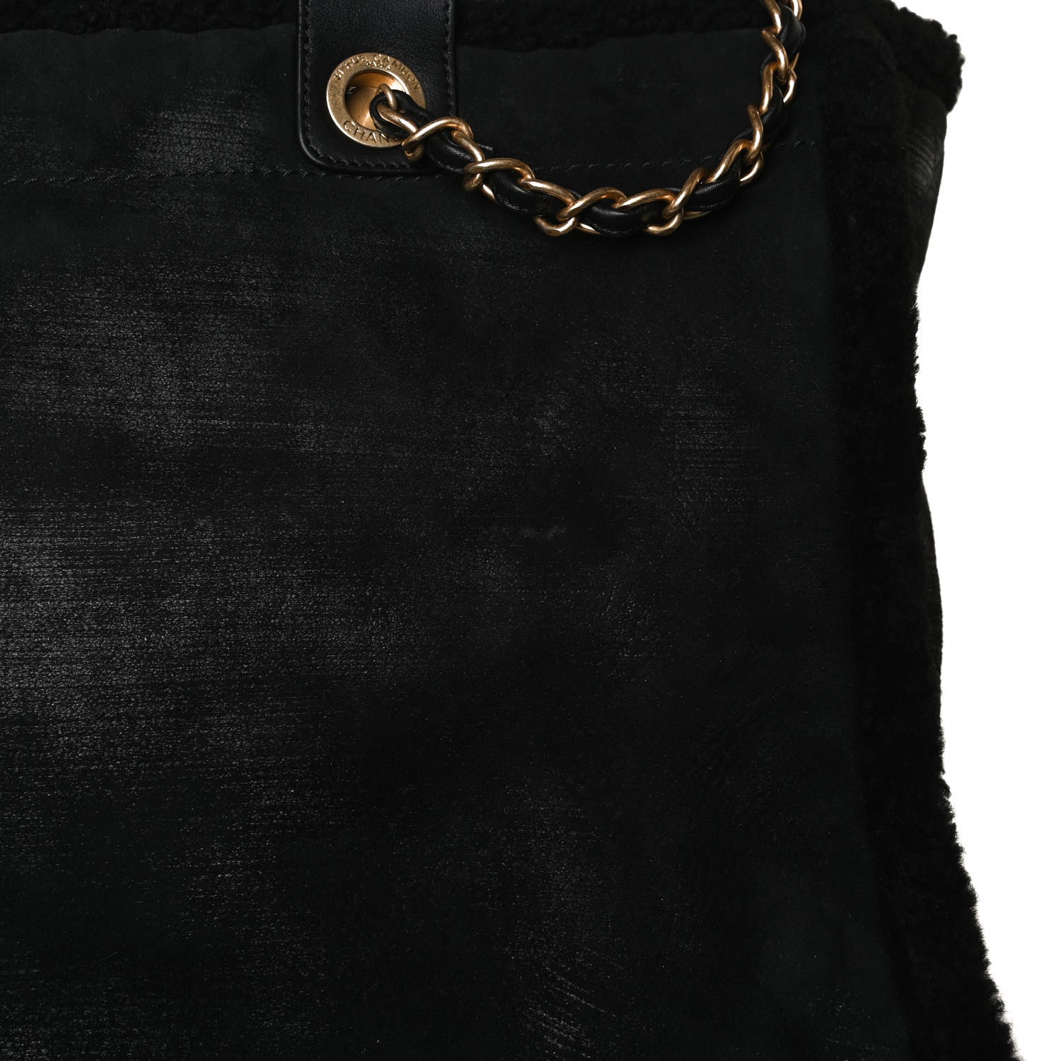 Chanel Shearling Large Deauville Tote Black 17 of 19