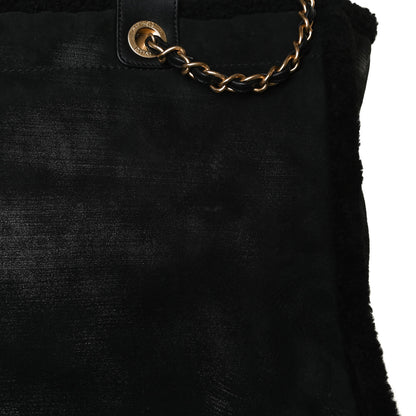 Chanel Shearling Large Deauville Tote Black 17 of 19