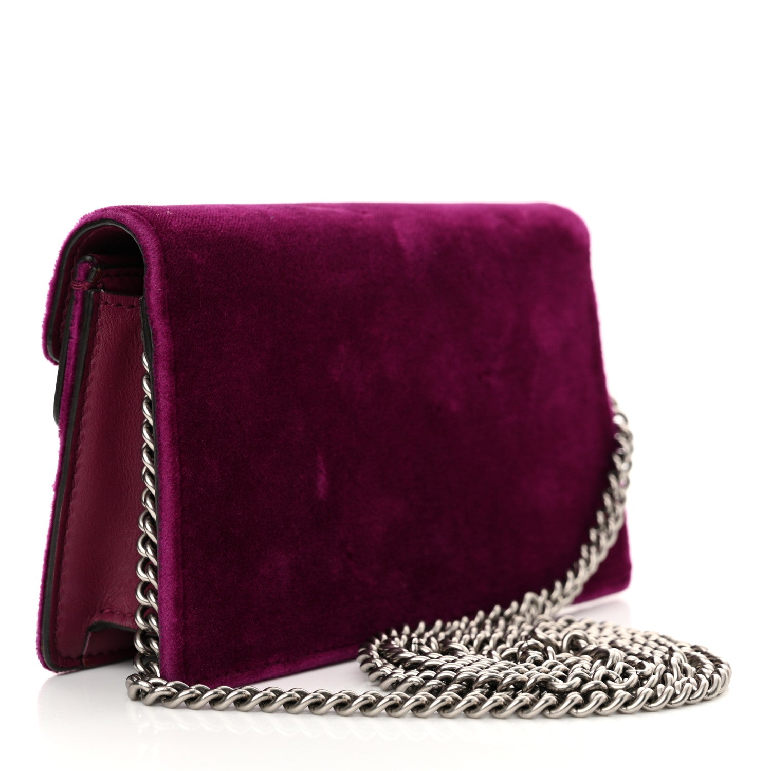 Gucci Velvet Super Mini Dionysus Shoulder Bag Fuchsia Violet Cyclamen 3 of 11