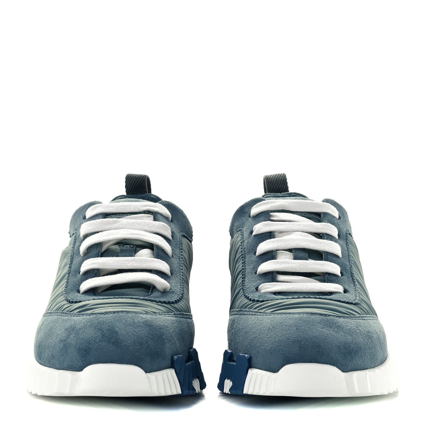 Parachute Fabric Suede Goatskin Bouncing Sneakers 37.5 Bleu Bleu Pinede