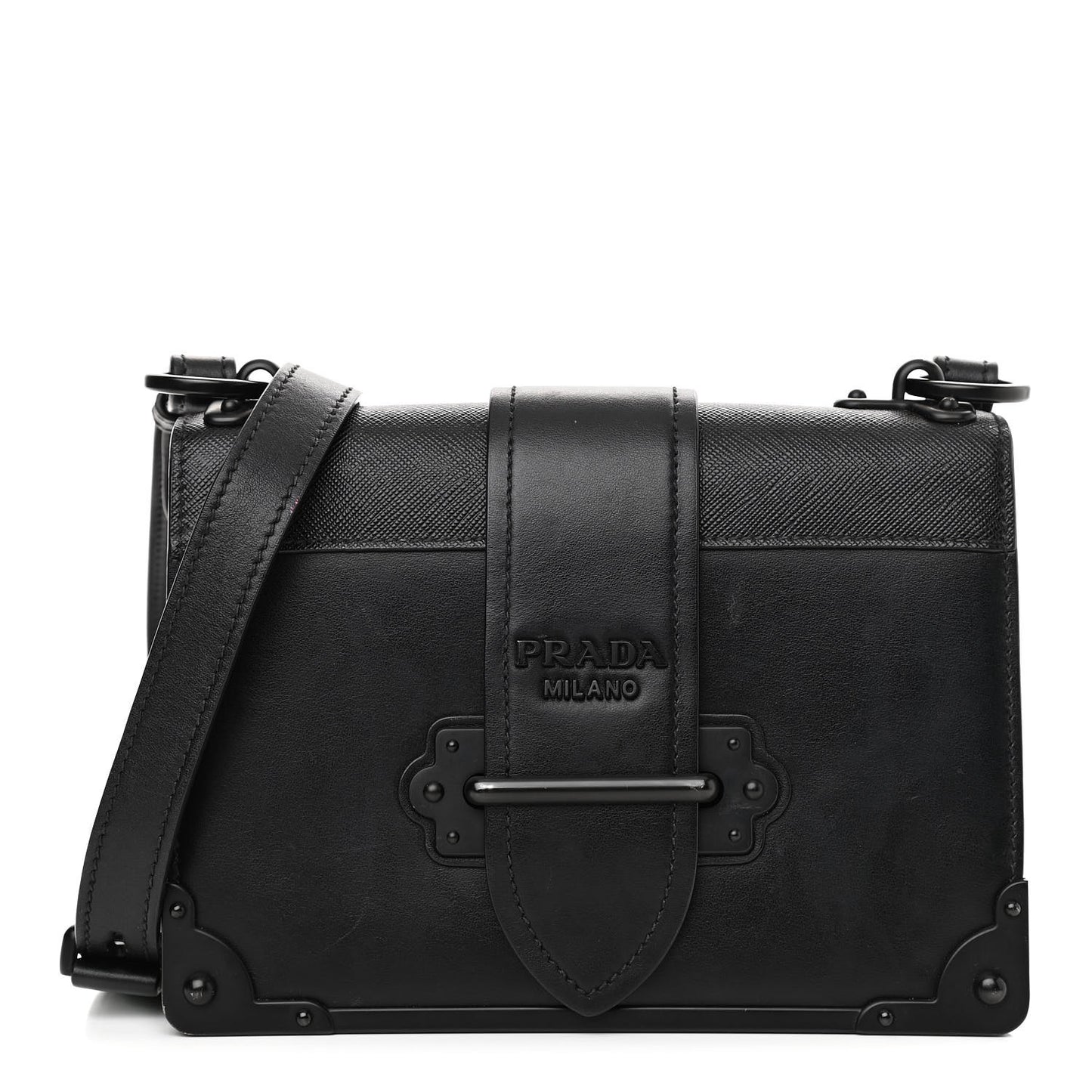 City Calfskin Saffiano Cahier Bag Black