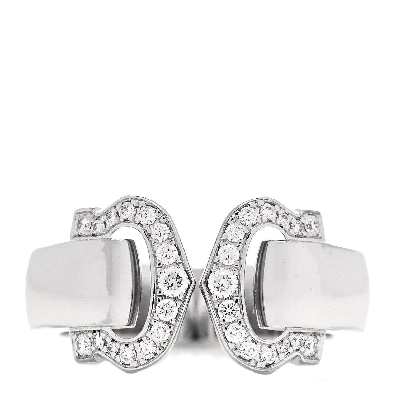Cartier 18K White Gold Diamond C De Cartier Ring 49 4.75 1 of 5