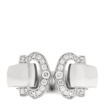 Cartier 18K White Gold Diamond C De Cartier Ring 49 4.75 1 of 5