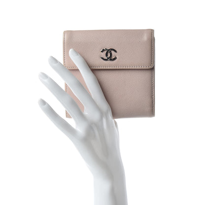 Chanel Caviar Sevruga French Compact Wallet Light Pink 2 of 7
