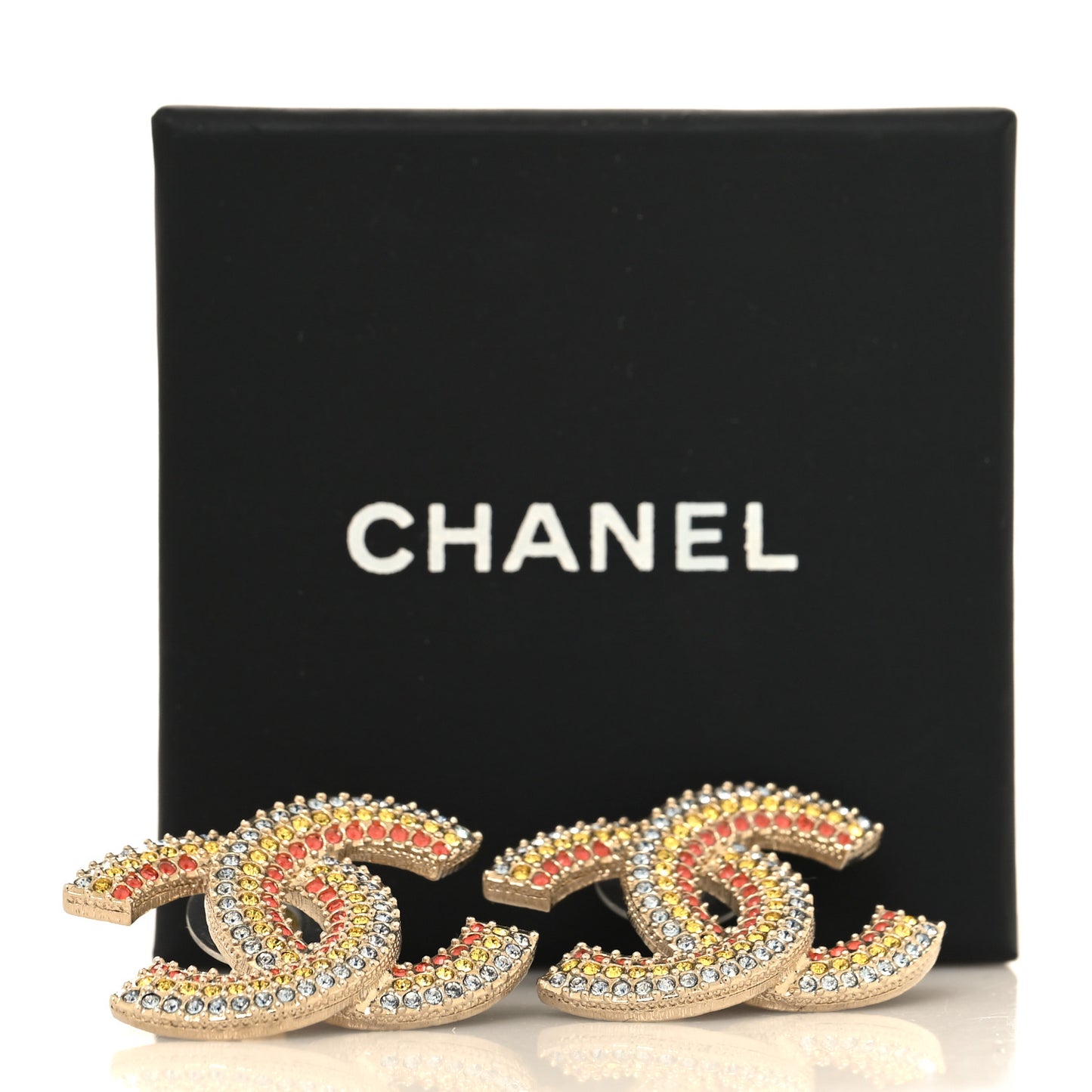 Crystal CC Earrings Gold Multicolor