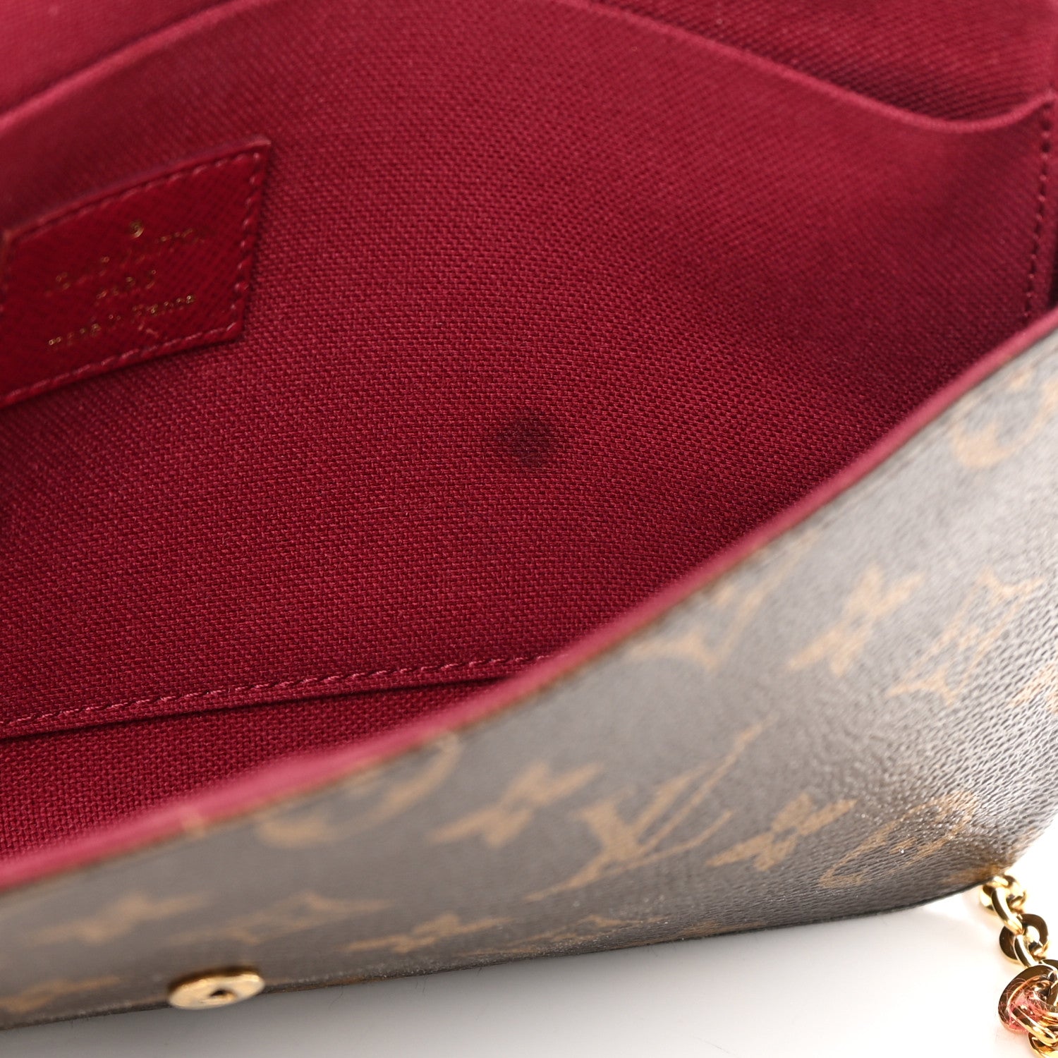 Louis Vuitton Monogram Pochette Felicie Chain Wallet Fuchsia 10 of 22