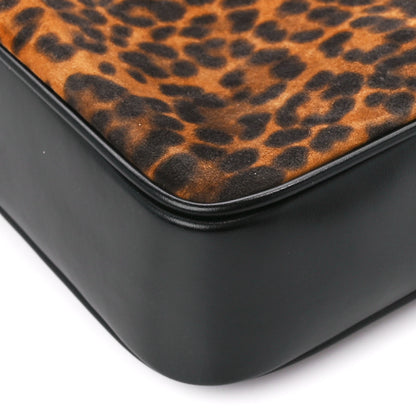Saint Laurent Calfskin Leopard Print Monogram Lou Camera Bag Black 10 of 10