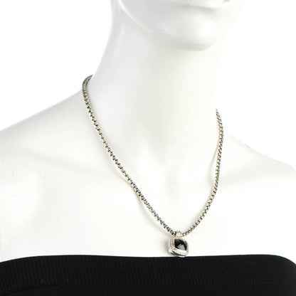 David Yurman Sterling Silver Black Onyx Diamond 10mm Petite Albion Necklace 2 of 5