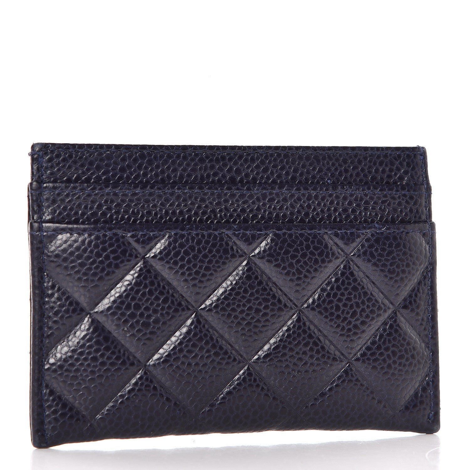 Chanel Caviar Quilted Diamond CC Card Holder Dark Navy 3 of 13