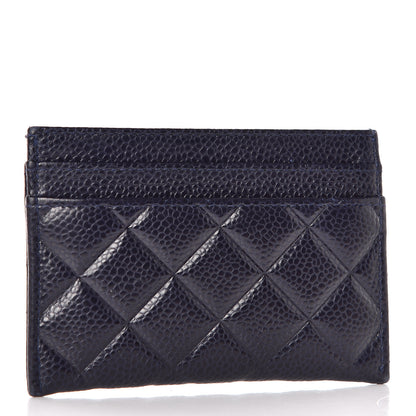 Chanel Caviar Quilted Diamond CC Card Holder Dark Navy 3 of 13