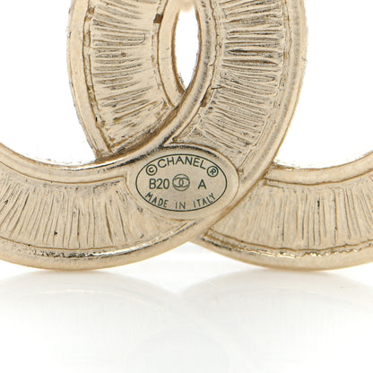 Chanel Crystal Pearl Chain Mania CC Earrings Gold 3 of 5