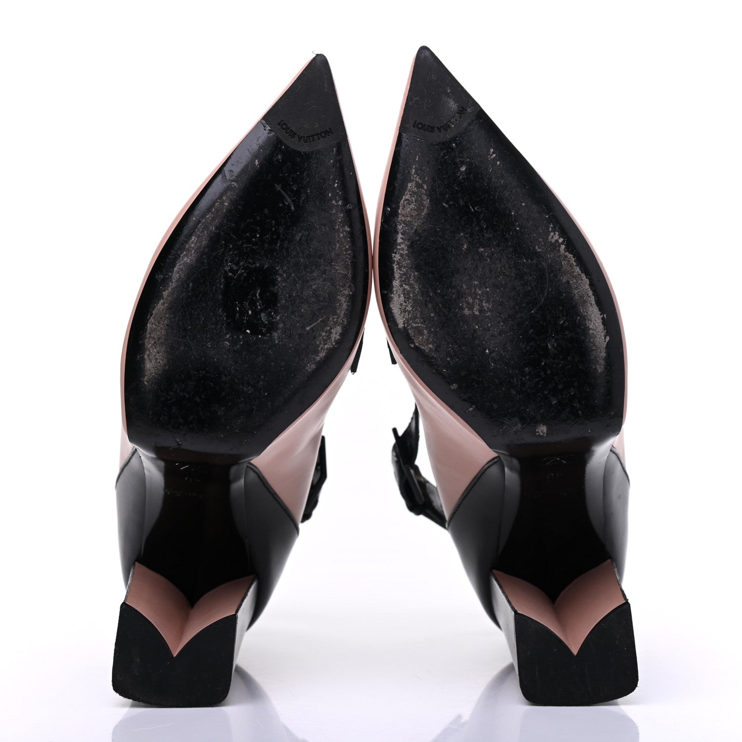 Louis Vuitton LOUIS VUITTON Calfskin Matchmake Cross Pumps 40 Beige Black 5 of 27