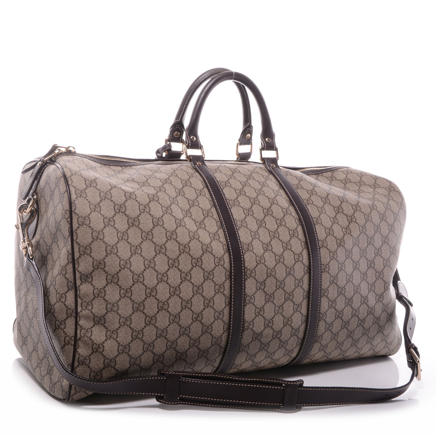Gucci GG Plus Monogram Large Carry On Duffle Bag Brown 3 of 8