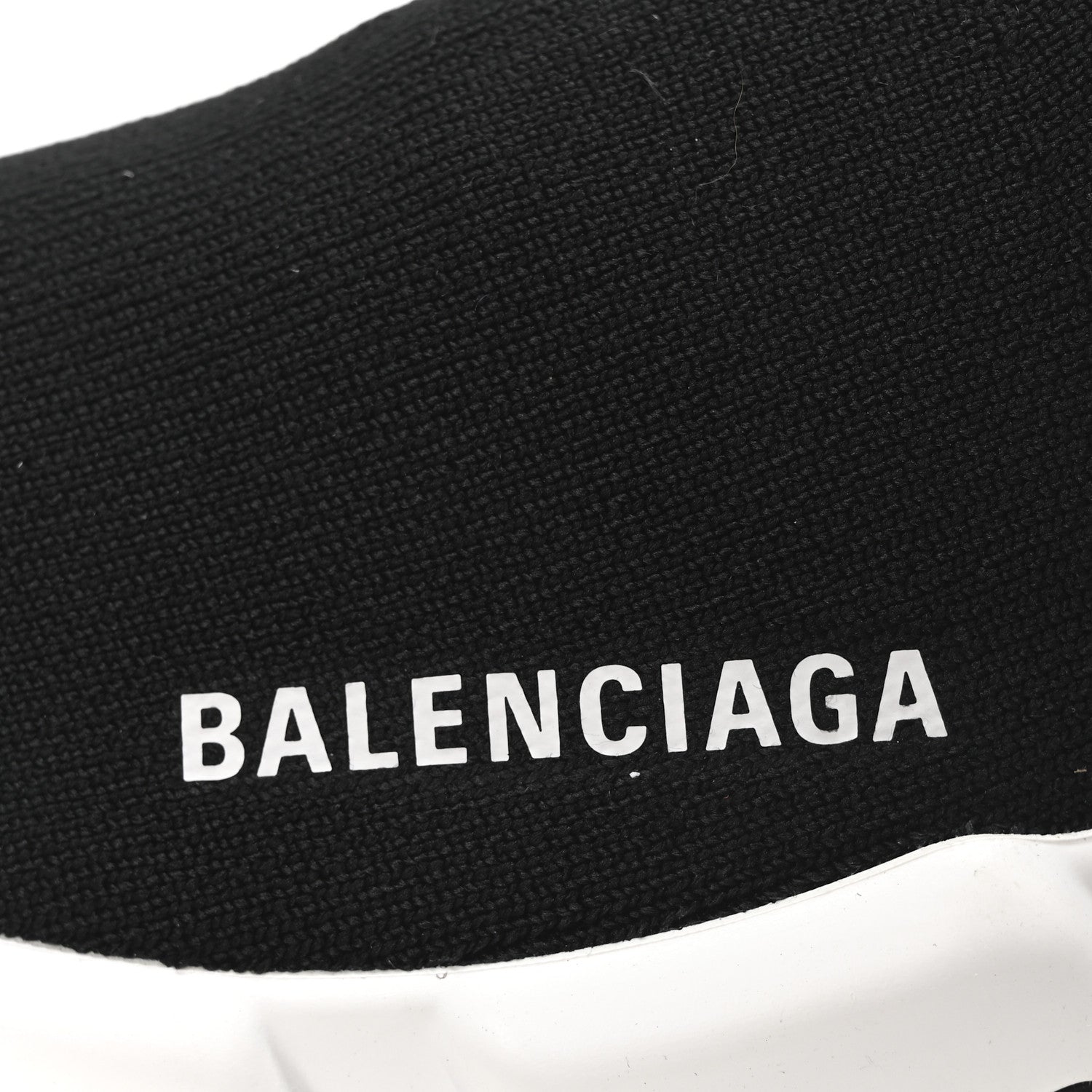 Balenciaga Neoprene Knit Womens Speed Clear Sole Sneakers 37 Black White 8 of 8