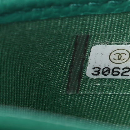 Chanel Metallic Caviar Quilted Card Holder Green 8 of 10