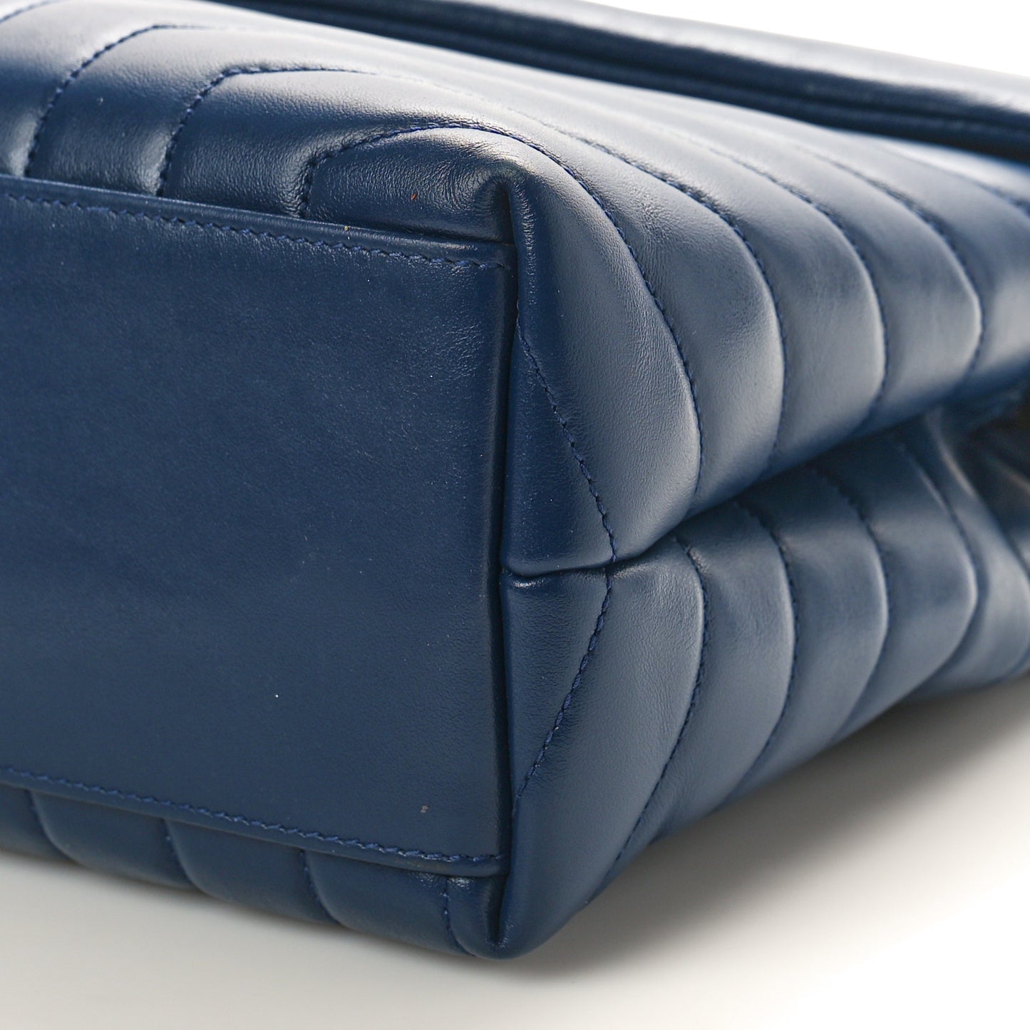 Calfskin Y Quilted Monogram Medium Loulou Chain Satchel Deep Marine