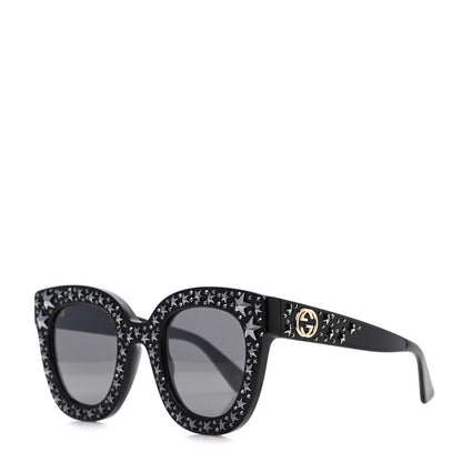 Gucci Acetate Stars Cat Eye Sunglasses GG0116S Black 1 of 8