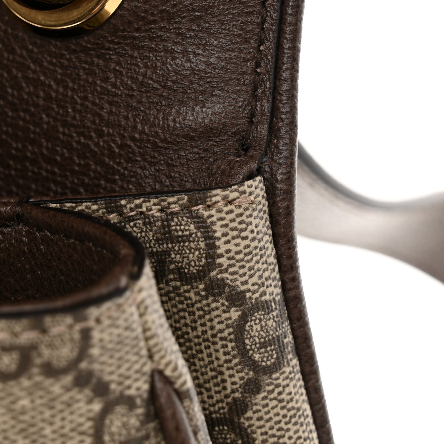 GG Supreme Monogram Textured Dollar Calfskin Web Medium Blondie Shoulder Flap Bag Beige Ebony New Acero