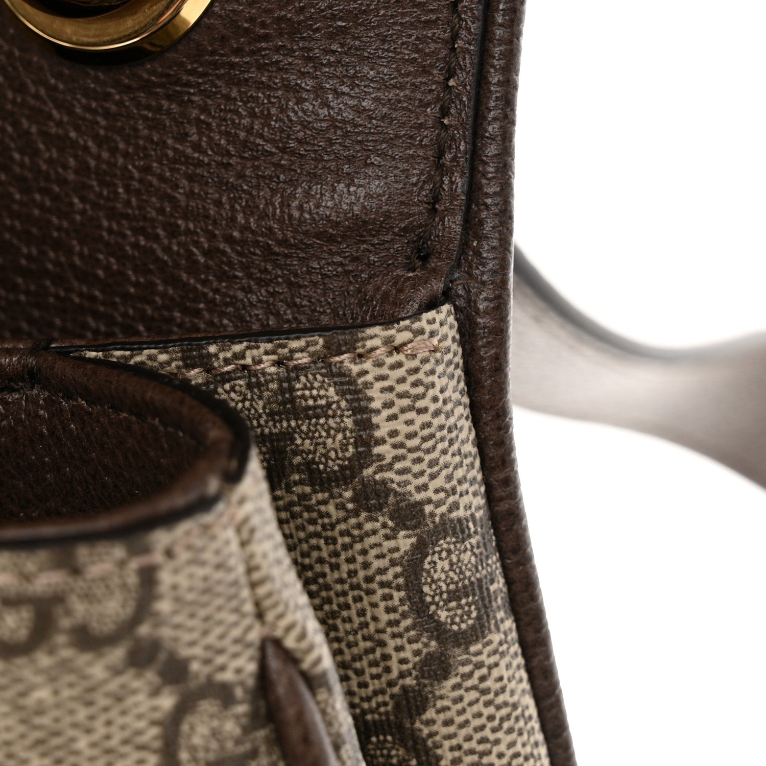 Gucci GG Supreme Monogram Textured Dollar Calfskin Web Medium Blondie Shoulder Flap Bag Beige Ebony New Acero 12 of 15