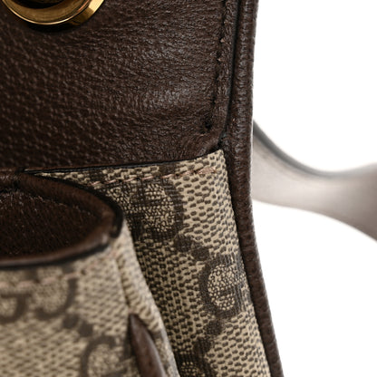 Gucci GG Supreme Monogram Textured Dollar Calfskin Web Medium Blondie Shoulder Flap Bag Beige Ebony New Acero 12 of 15