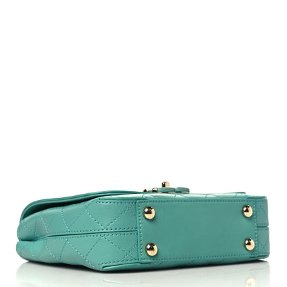 Chanel Calfskin Stitched Small Covered CC Flap Bag Green 4 of 9