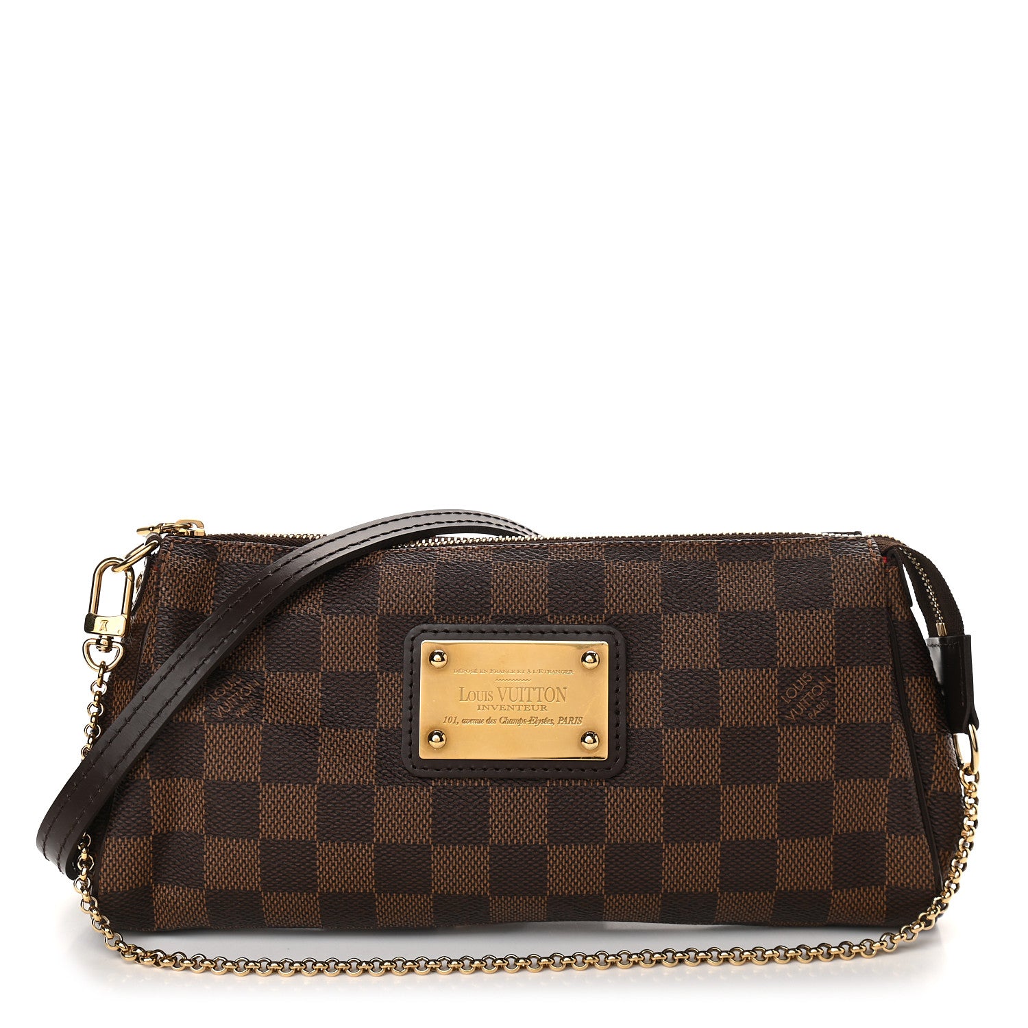 Louis Vuitton Damier Ebene Eva Clutch 1 of 8