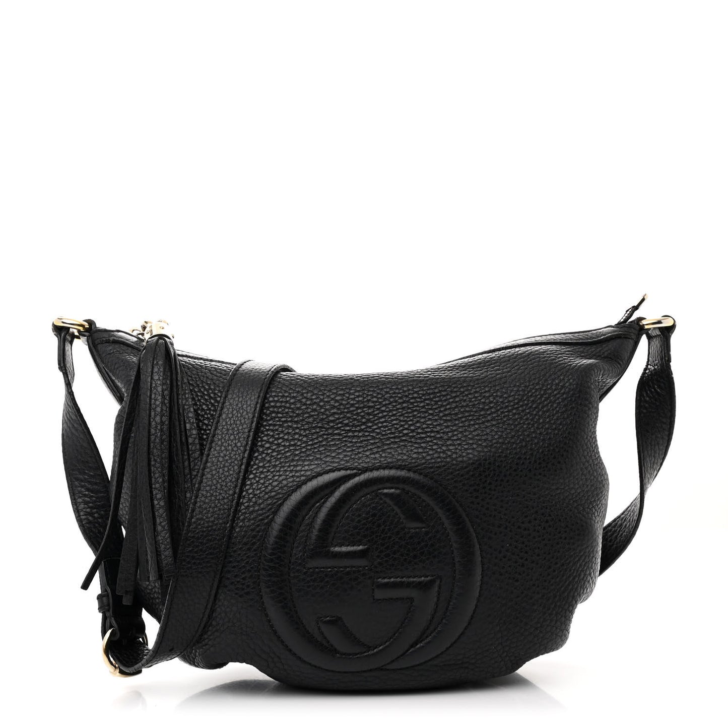 Pebbled Calfskin Small Soho Hobo Black