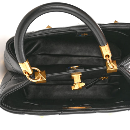 Valentino Garavani Nappa Roman Stud The Handle Bag Black 5 of 9