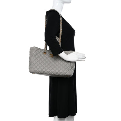 Chanel Caviar Quilted Coco Handle Shopping Tote Grey 2 of 19