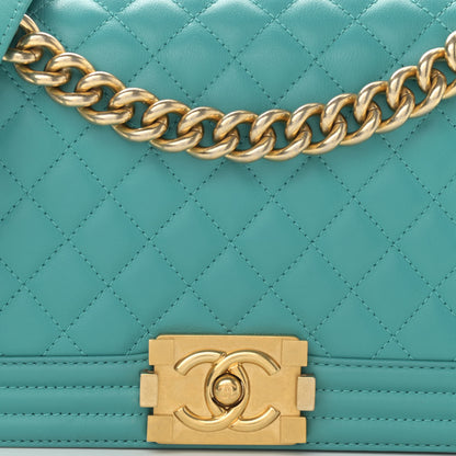 Chanel Calfskin Quilted Medium Boy Flap Turquoise 8 of 10