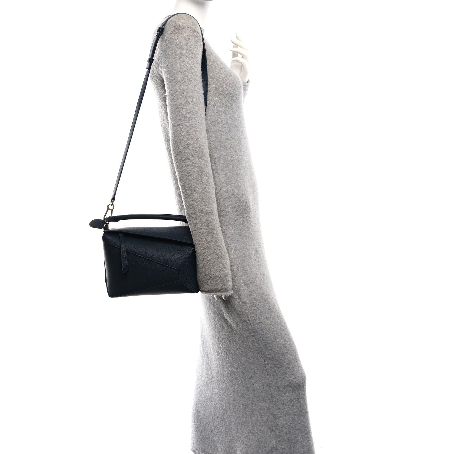 Loewe Soft Grained Calfskin Small Puzzle Edge Bag Navy 2 of 9