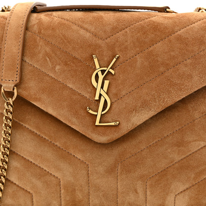 Saint Laurent Suede Calfskin Y Quilted Monogram Small Loulou Chain Satchel Cinnamon 8 of 11