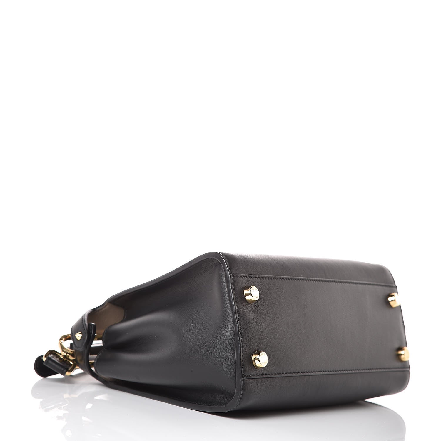 Fendi Vitello Tahiti Burro Medium Peekaboo Iconic Essentially Satchel Black Corda 4 of 9