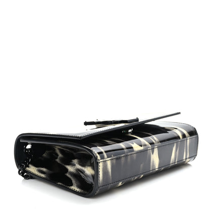 Saint Laurent Patent Small Monogram Kate Satchel Black Ivory Gold 4 of 8