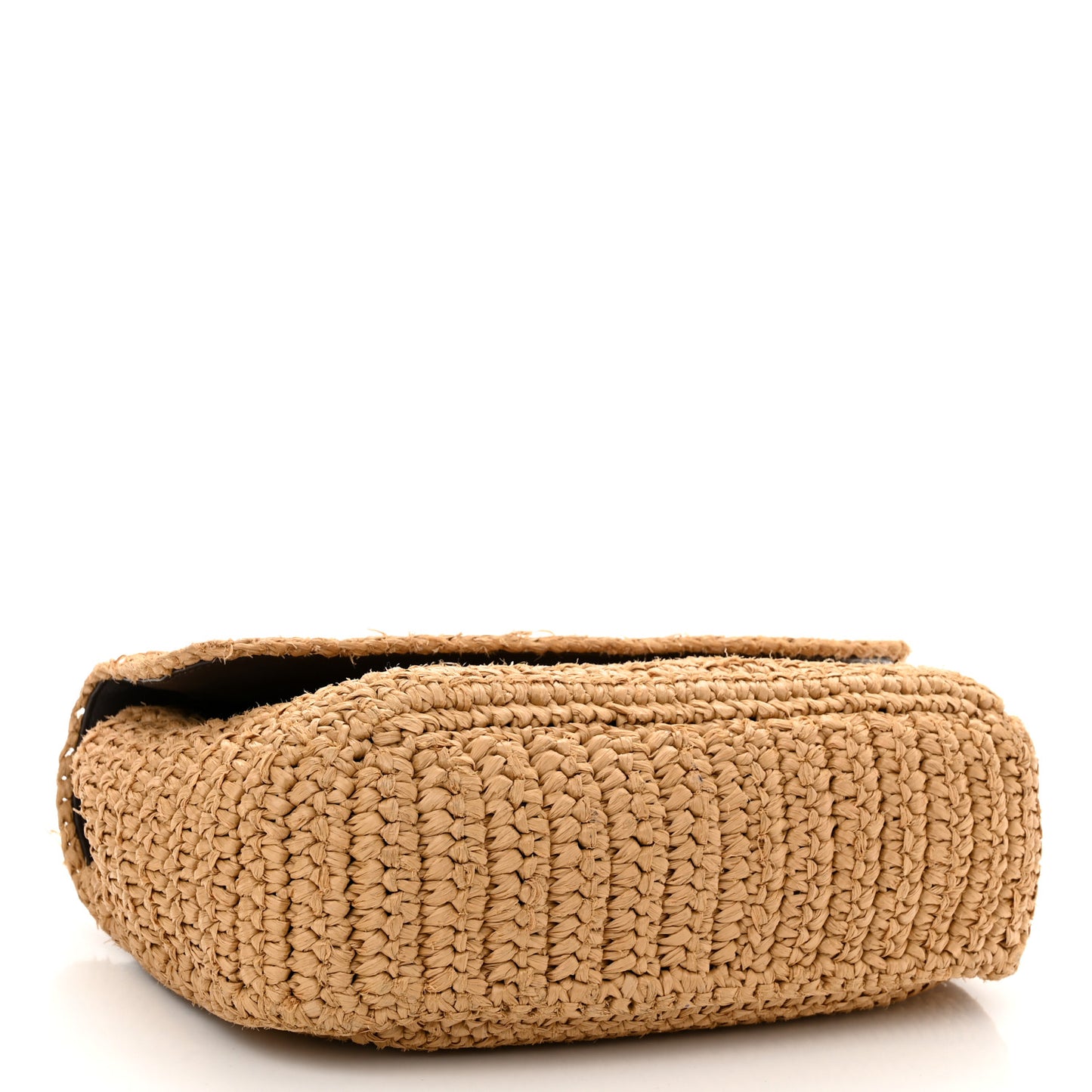 Raffia Calfskin Monogram Medium Niki Chain Satchel Natural