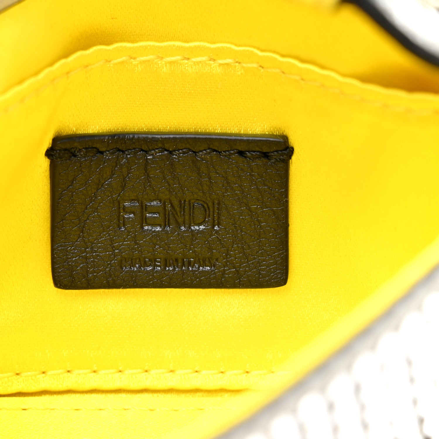 Fendi Nubuck Crystal Catalan Mirror Nano Maxi Buckle Baguette Charm Pietra Argento 6 of 11