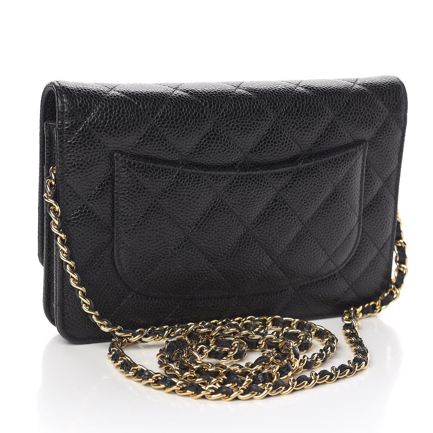 Caviar Quilted Wallet On Chain WOC Black