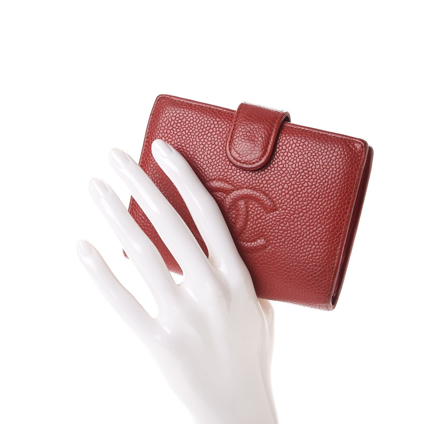 Caviar Timeless CC Compact French Wallet Red