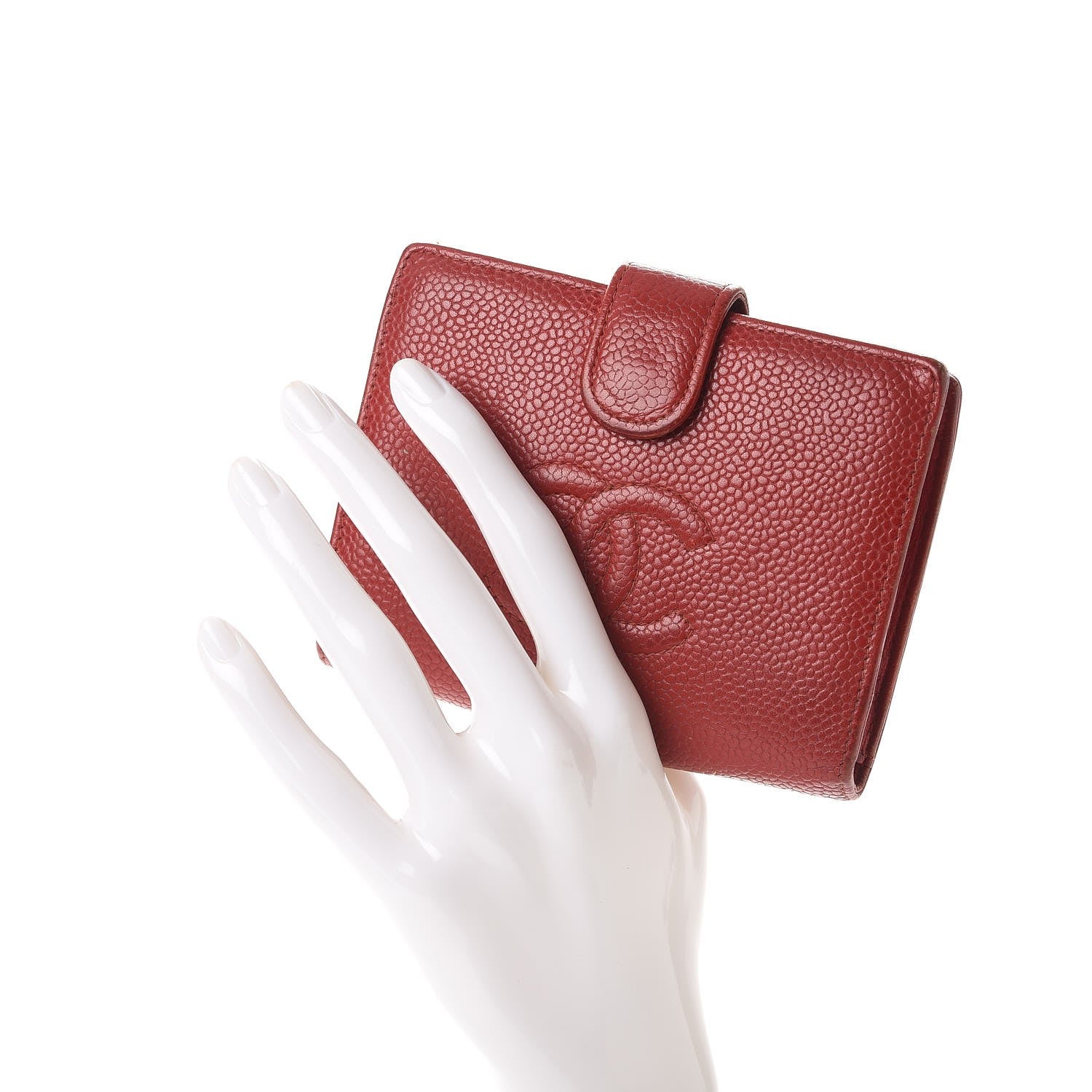 Chanel Caviar Timeless CC Compact French Wallet Red 2 of 20