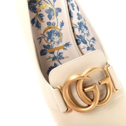 Gucci Malaga Kid GG Victoire 55mm Loafer Pumps 39.5 Vintage White 8 of 10