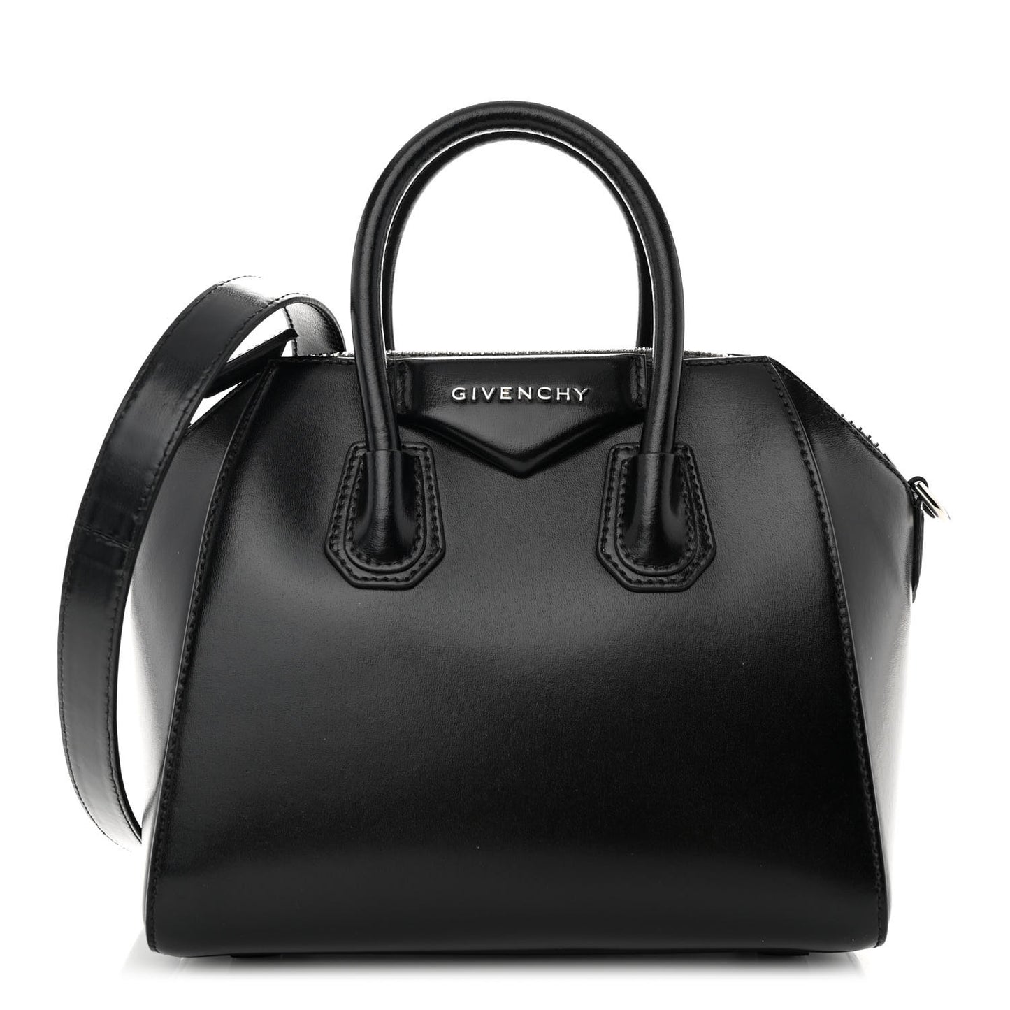 Shiny Lord Calfskin Mini Antigona Black